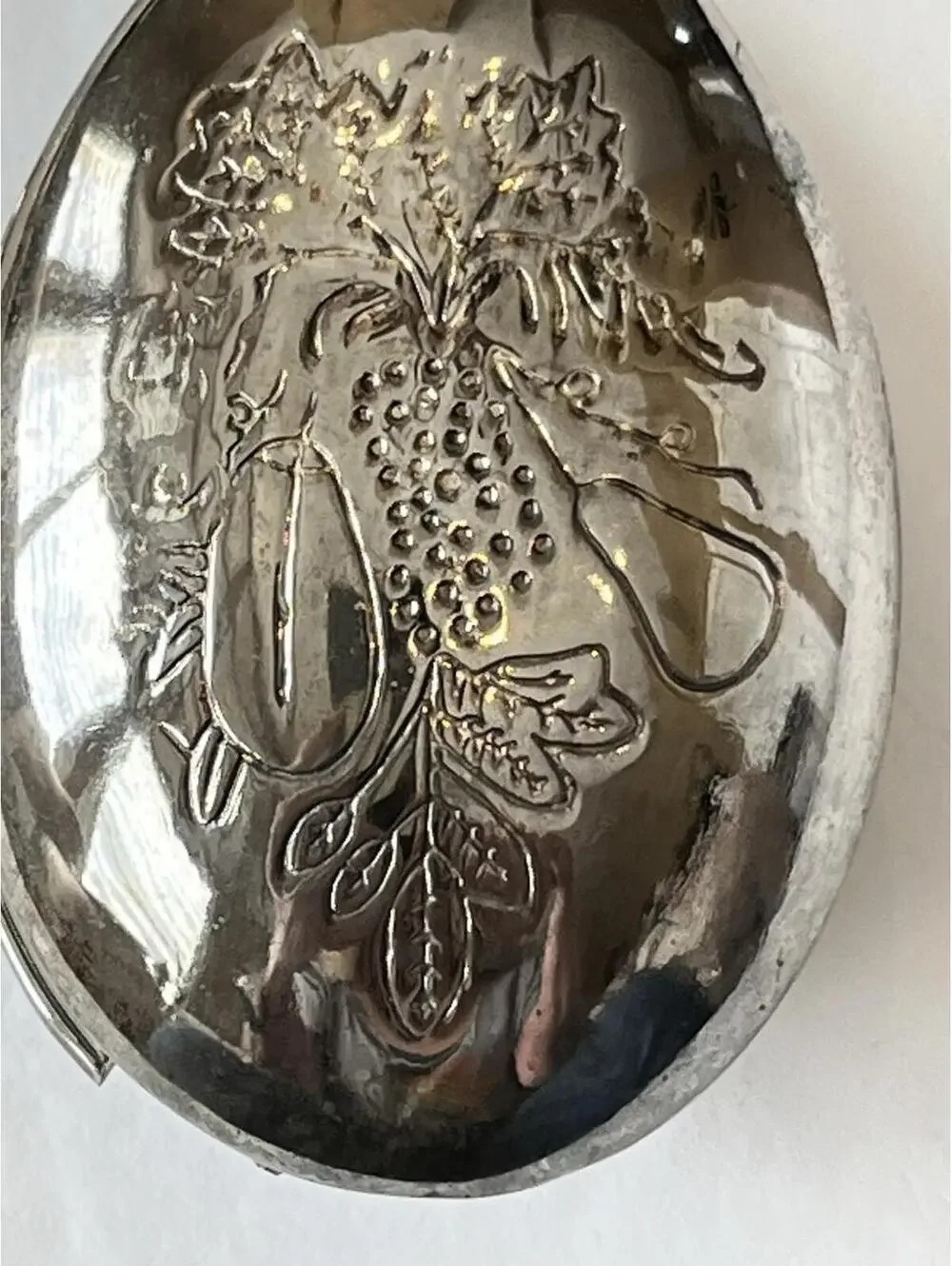 Vintage Italian Scissor Tongs Silverplate Fork and Spoon shape Fruit design 2202